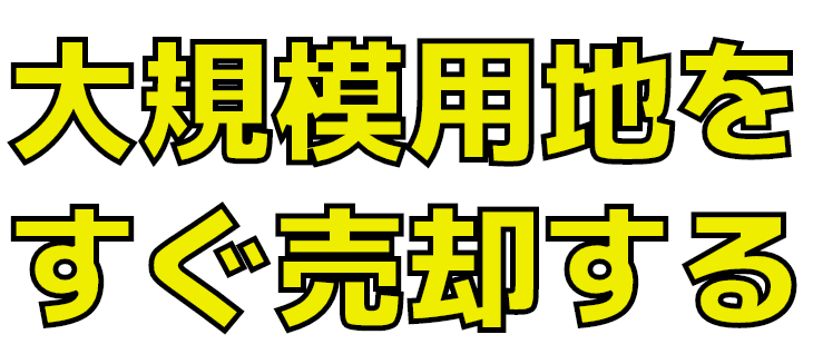大規模用地をすぐ売却する